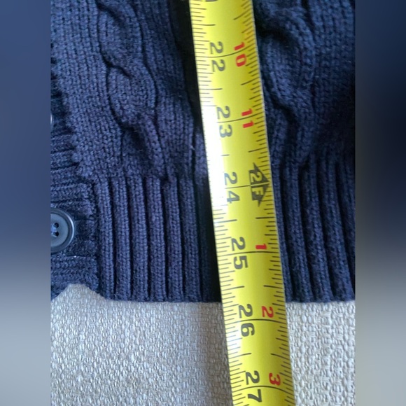 Brandy Melville Sweater Women’s XS Amber Sweater Navy Blue Cable Knit Cardigan - Picture 11 of 12